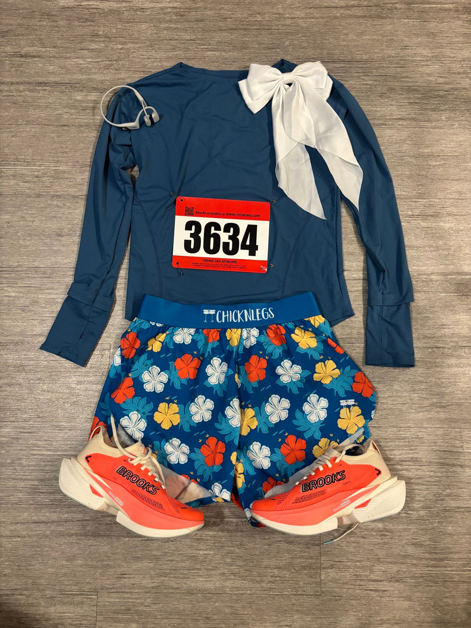 Race day outfit flatlay for the Lucky Charm 5K
