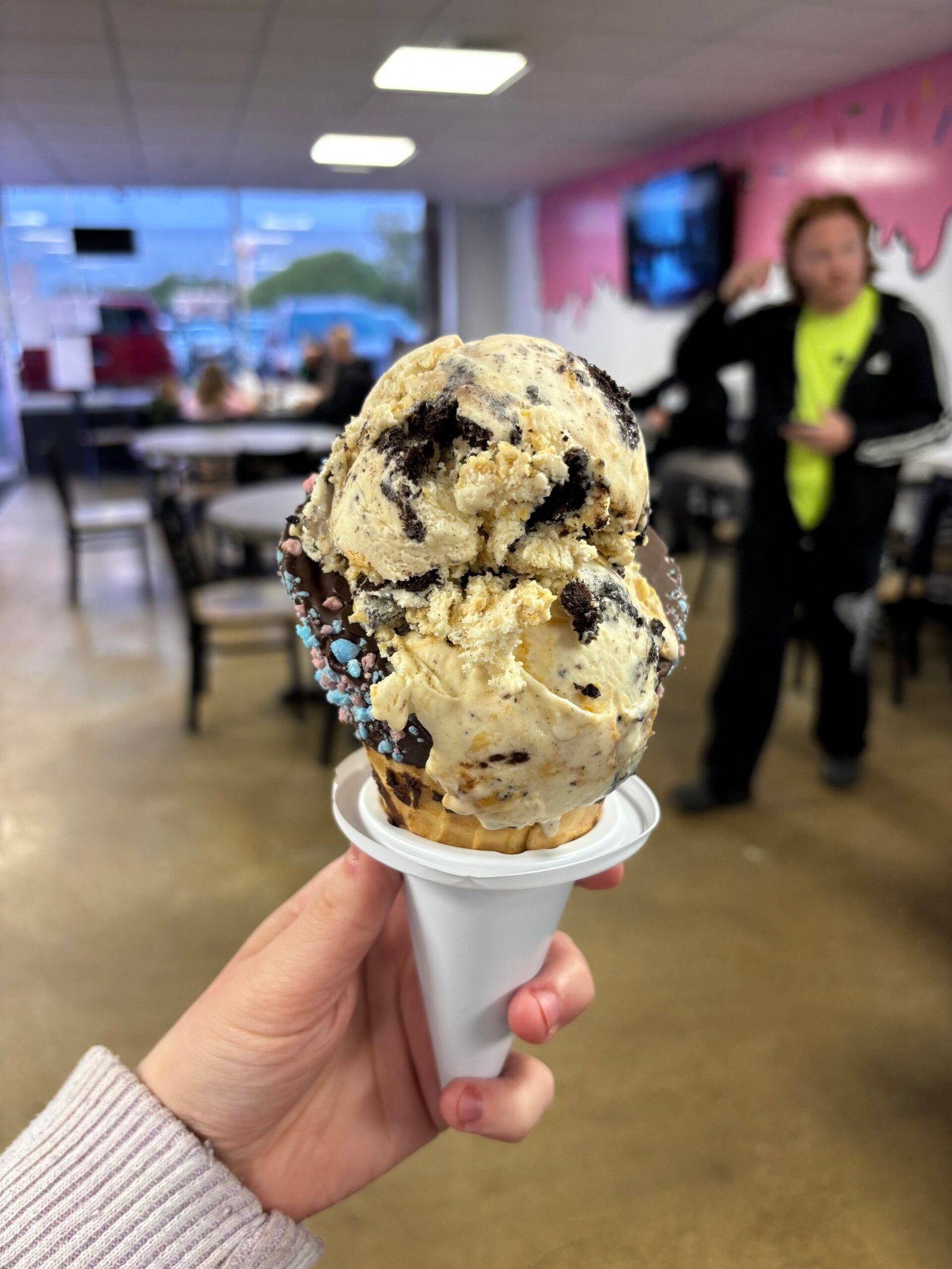 Post-run ice cream after Sunday's easy 8 miles during taper week