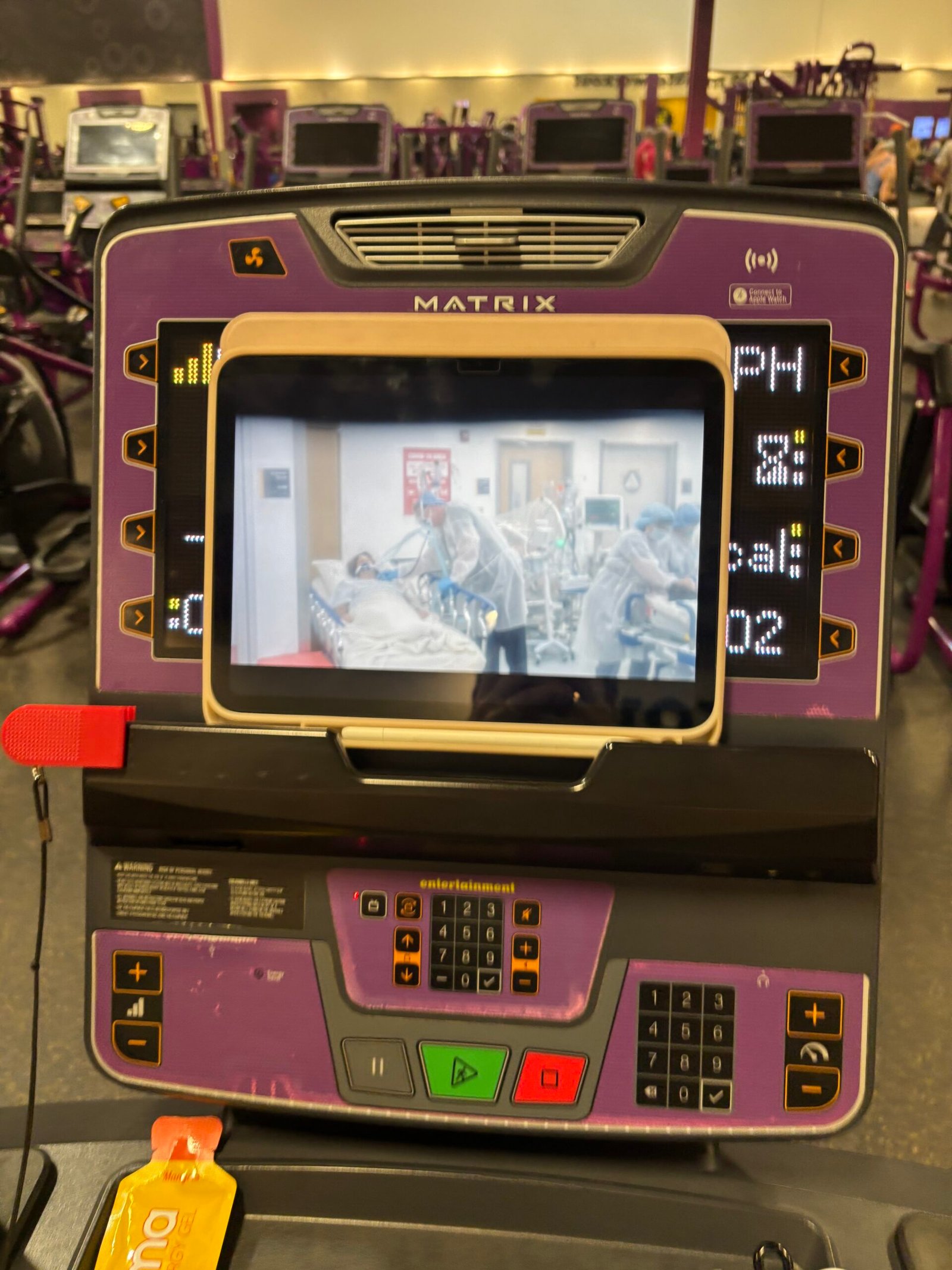 Running on the treadmill while watching a show during wildfire smoke — marathon training indoors