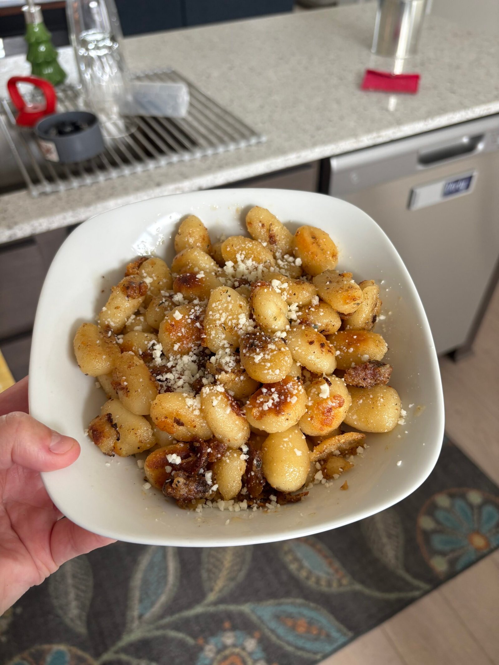Homemade gnocchi for post-run carb refueling during marathon training