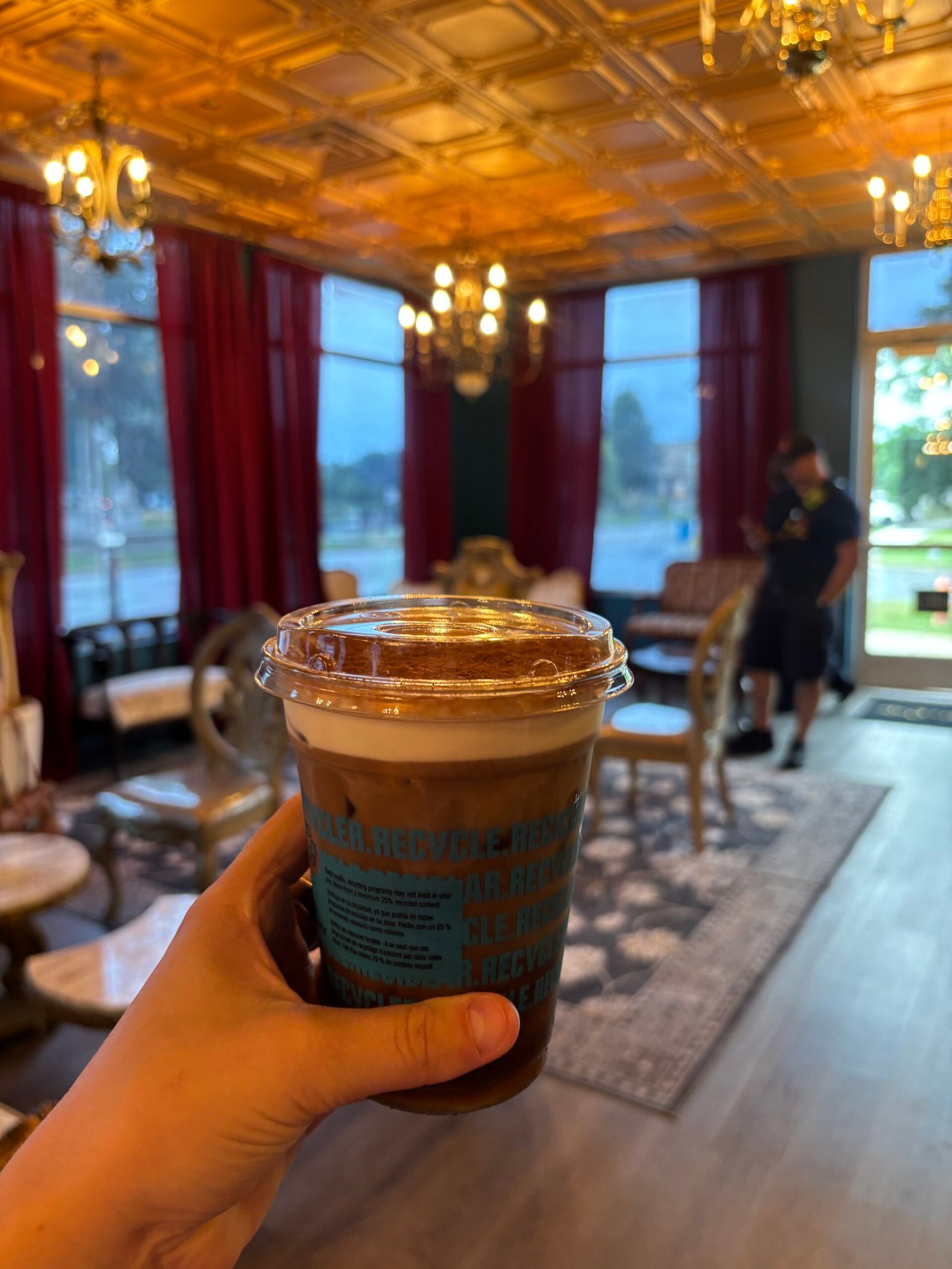 Coffee after an easy run during marathon training week 4