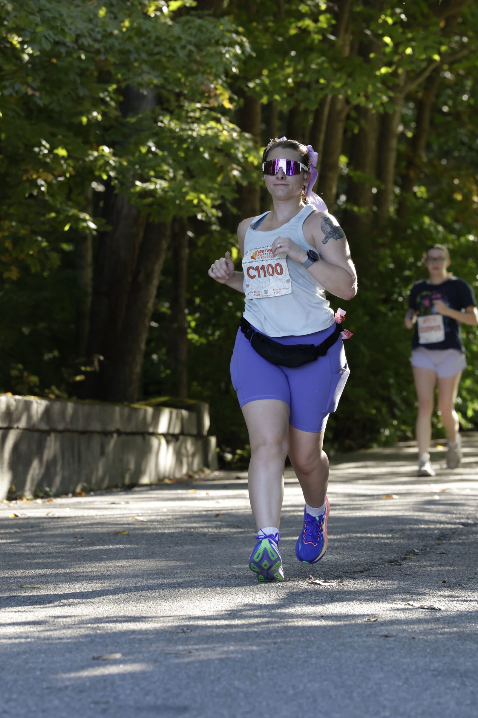 Running through Fort Harrison State Park during the half marathon