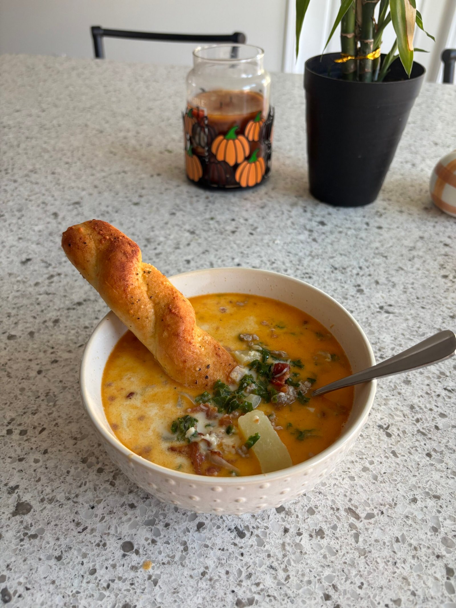 Homemade Zuppa Toscana after an easy 7-mile run